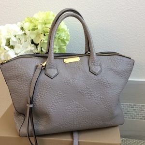 Burberry Medium Embossed Check Leather Bag